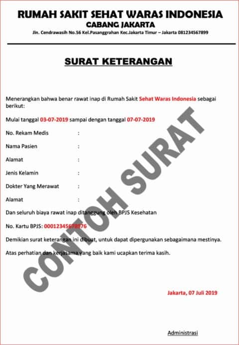 Detail Surat Pernyataan Kesehatan Nomer 44