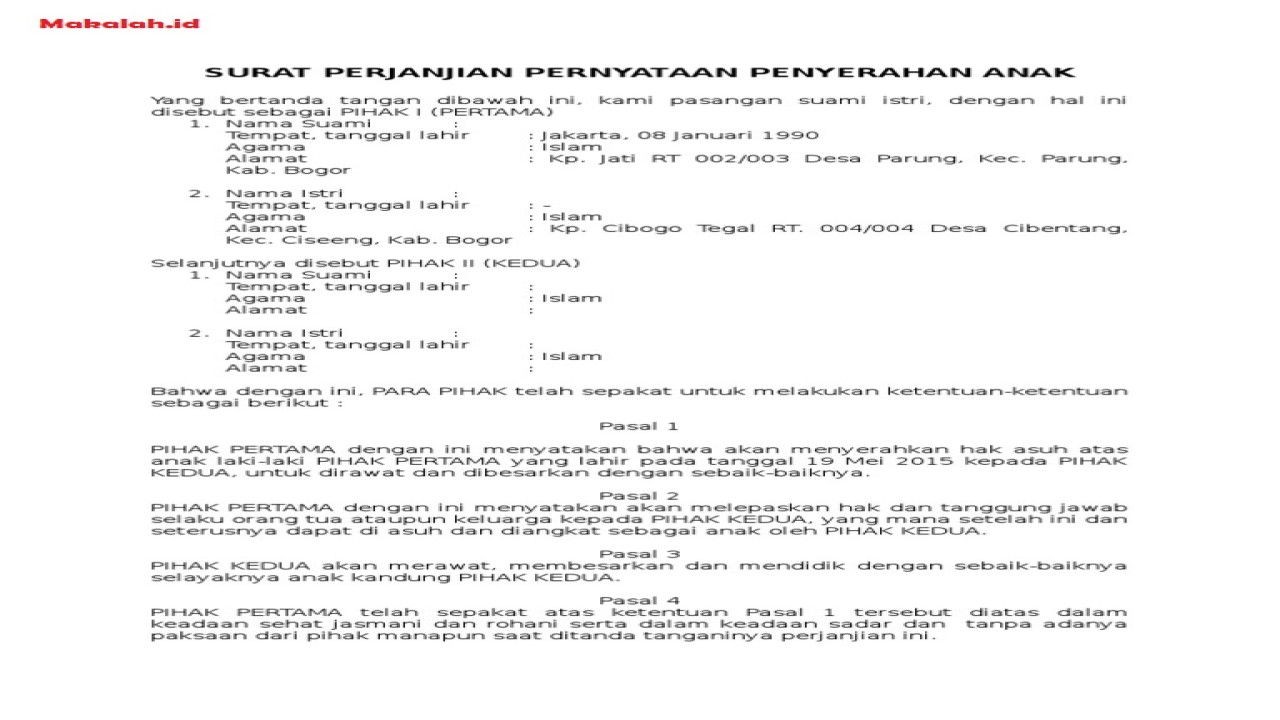 Detail Surat Pernyataan Kesepakatan Bersama Nomer 15