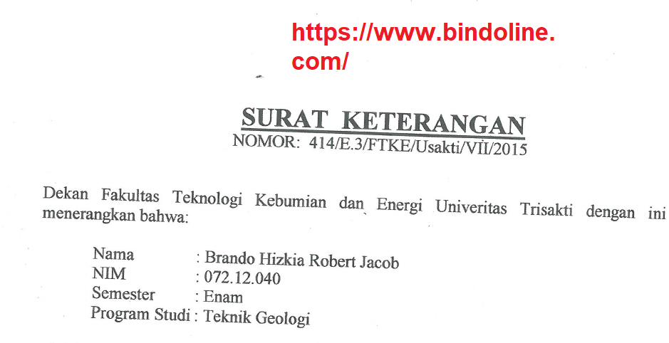 Detail Surat Pernyataan Mahasiswa Nomer 47