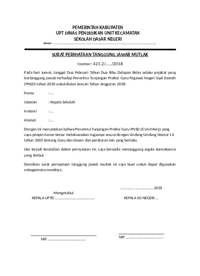 Detail Surat Pernyataan Mutlak Nomer 48