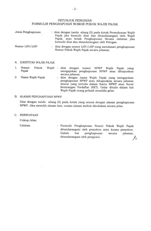 Detail Surat Pernyataan Npwp Nomer 44