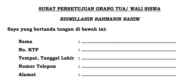 Detail Surat Pernyataan Orang Tua Wali Nomer 17