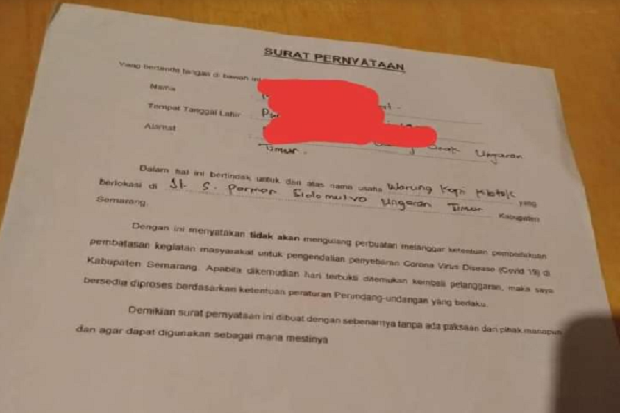 Detail Surat Pernyataan Pelanggaran Nomer 34