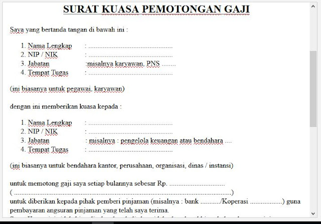 Detail Surat Pernyataan Pemotongan Gaji Nomer 23