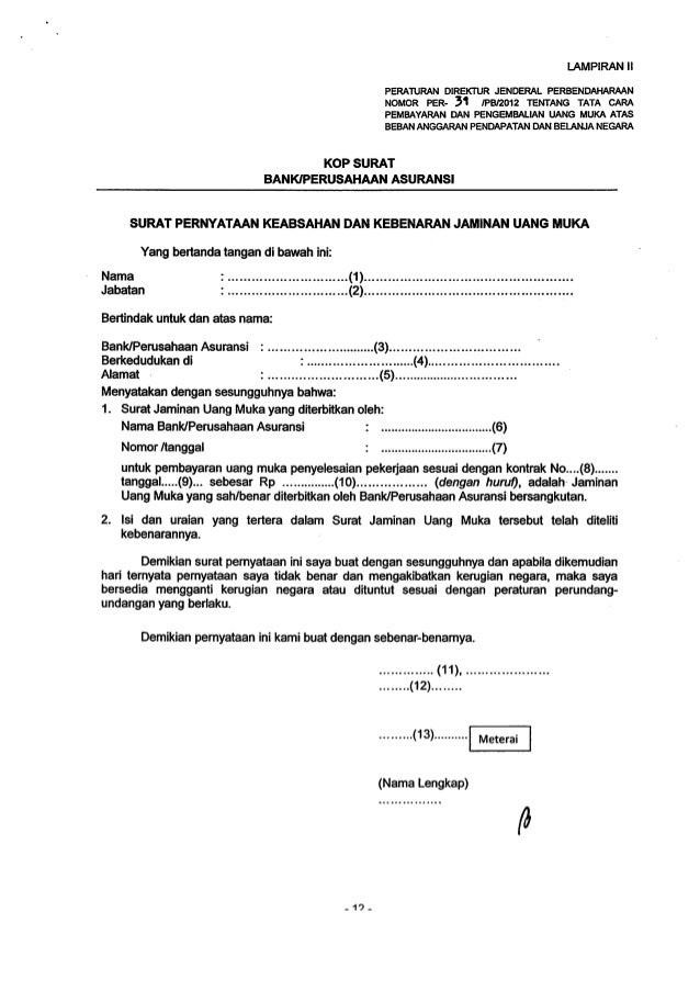 Detail Surat Pernyataan Pengembalian Uang Nomer 19