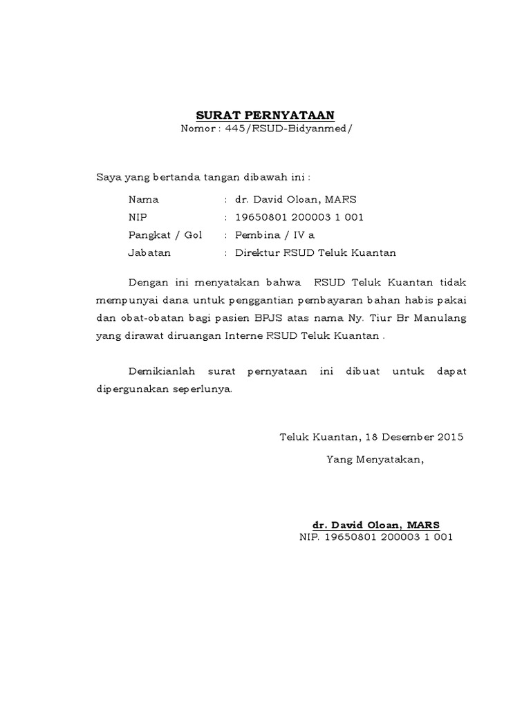 Detail Surat Pernyataan Penolakan Nomer 17
