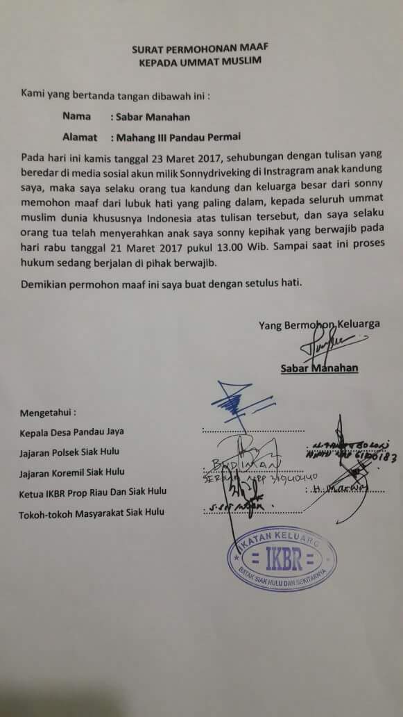 Detail Surat Pernyataan Permohonan Maaf Nomer 46