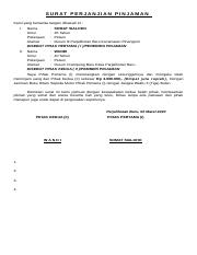 Detail Surat Pernyataan Pinjaman Nomer 50