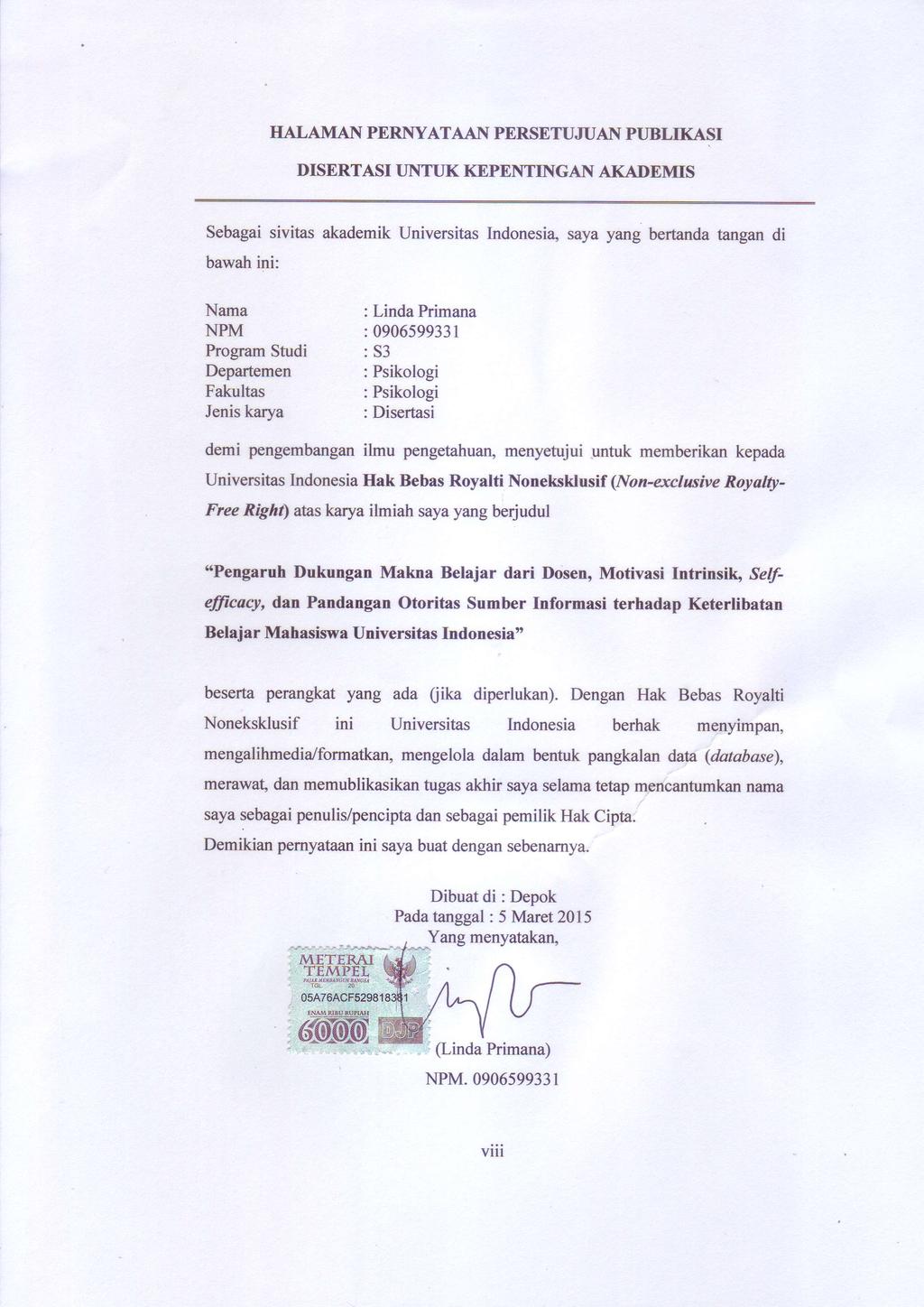 Detail Surat Pernyataan Ppkb Ui Nomer 20