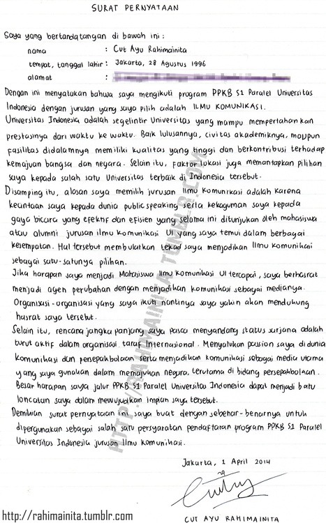 Detail Surat Pernyataan Ppkb Ui Nomer 3