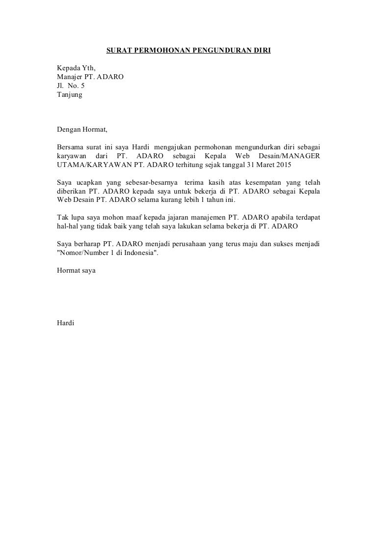 Detail Surat Pernyataan Resign Nomer 19