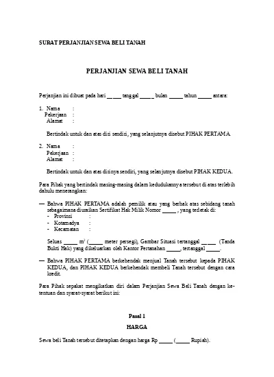 Detail Surat Pernyataan Sewa Nomer 38