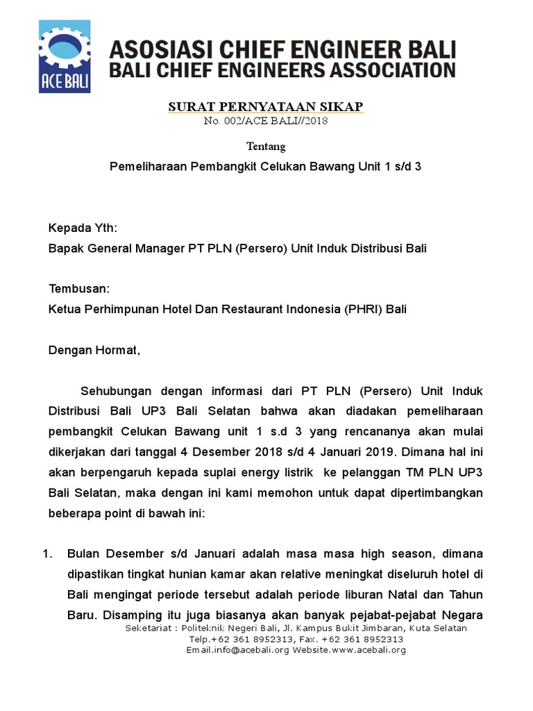 Detail Surat Pernyataan Sikap Nomer 18