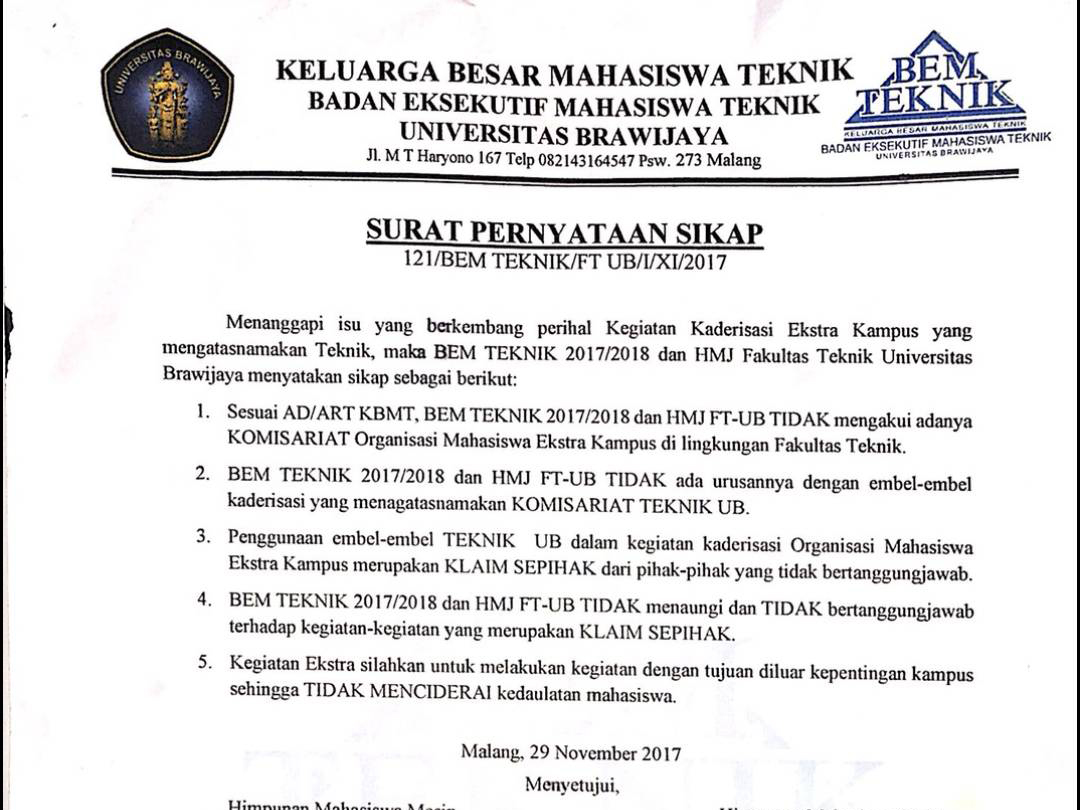 Detail Surat Pernyataan Sikap Nomer 24