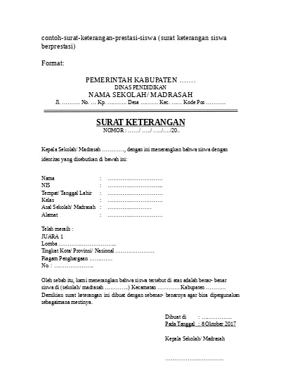 Detail Surat Pernyataan Siswa Nomer 21