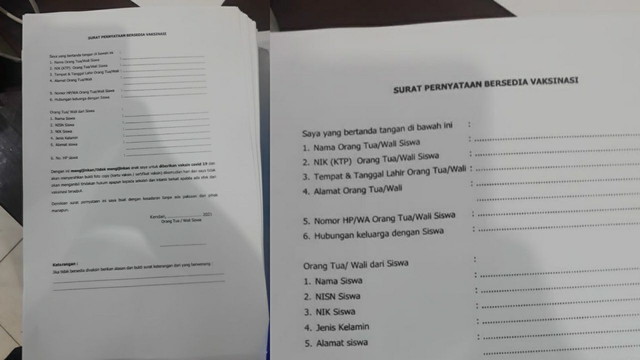 Detail Surat Pernyataan Siswa Nomer 45