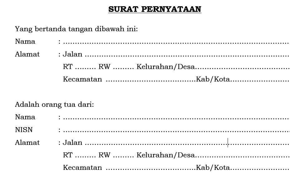 Detail Surat Pernyataan Siswa Nomer 48