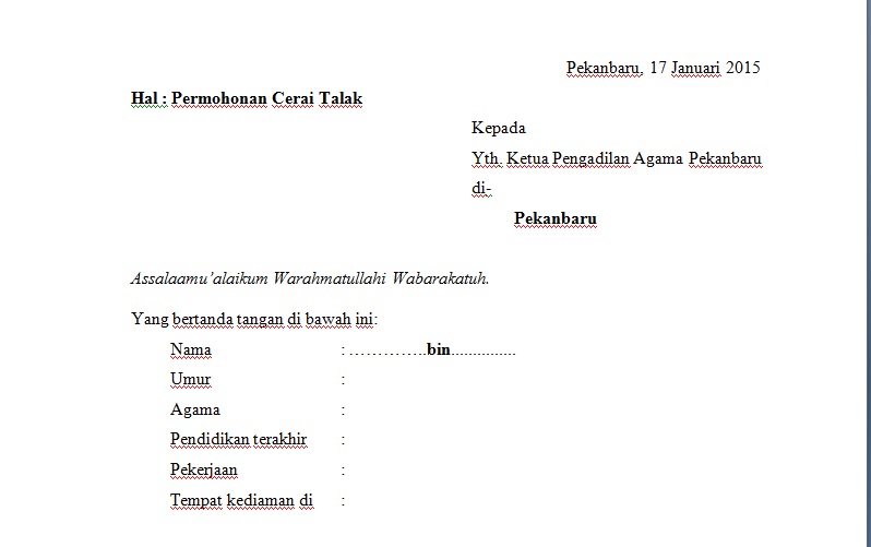 Detail Surat Pernyataan Talak Nomer 39