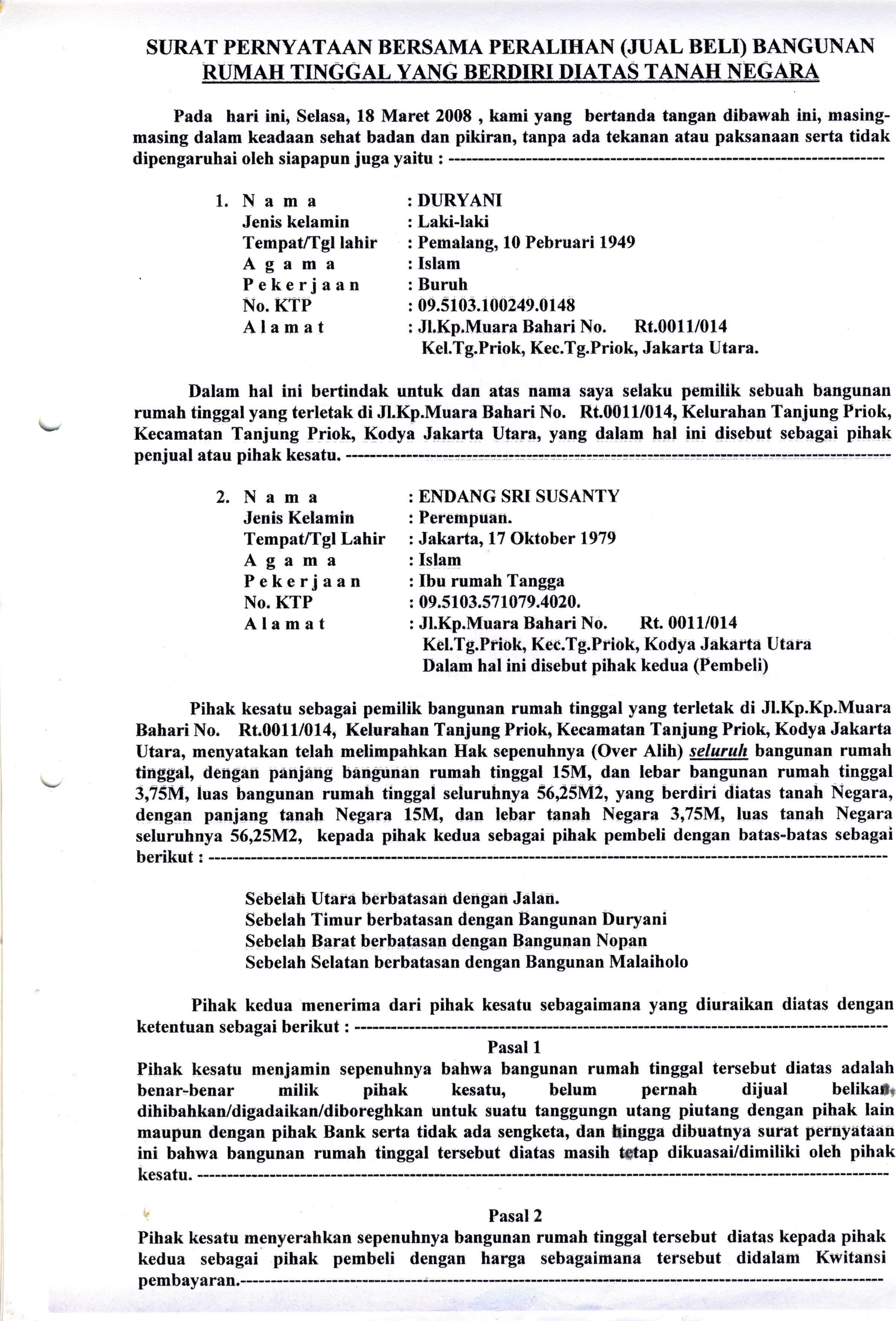 Detail Surat Pernyataan Tanah Tidak Sengketa Nomer 8