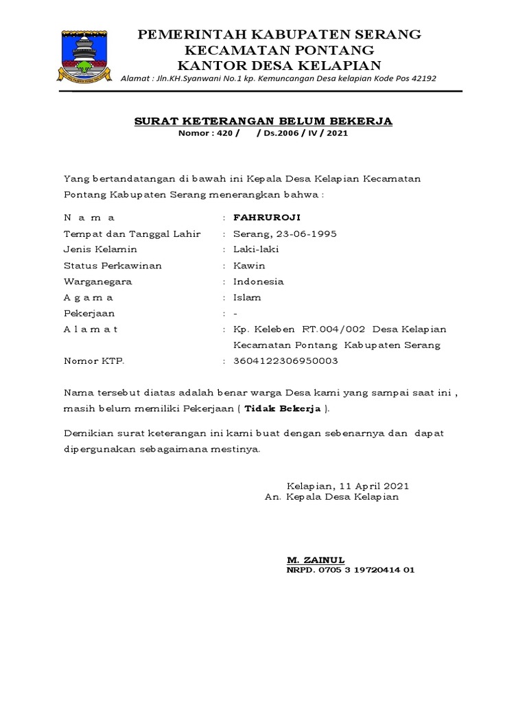 Detail Surat Pernyataan Tidak Memiliki Rumah Nomer 50