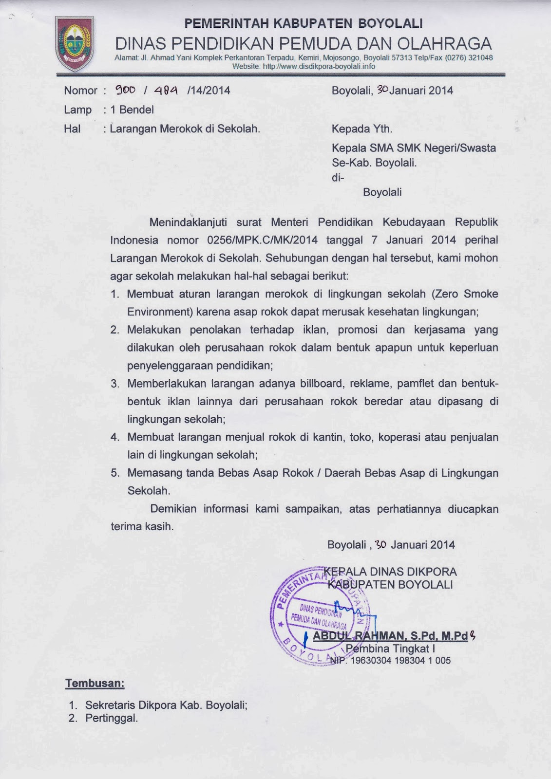 Detail Surat Pernyataan Tidak Merokok Nomer 41