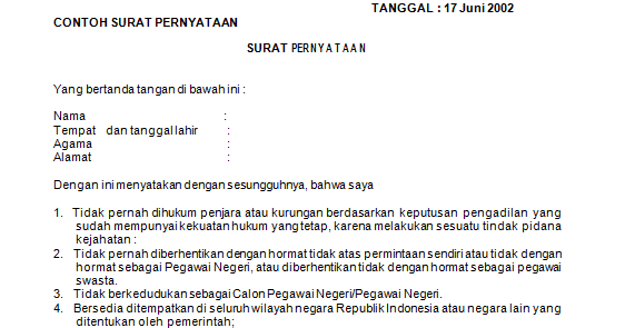 Detail Surat Pernyataan Tidak Pernah Dihukum Penjara Nomer 23