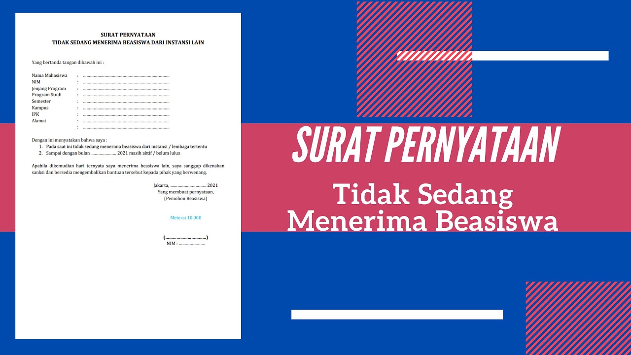 Detail Surat Pernyataan Tidak Sedang Menerima Beasiswa Nomer 28