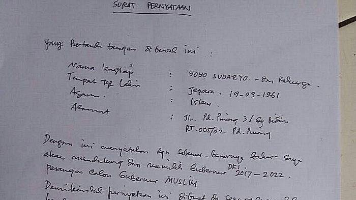 Detail Surat Pernyataan Tulis Tangan Nomer 2