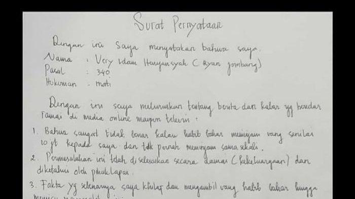 Detail Surat Pernyataan Tulis Tangan Nomer 37