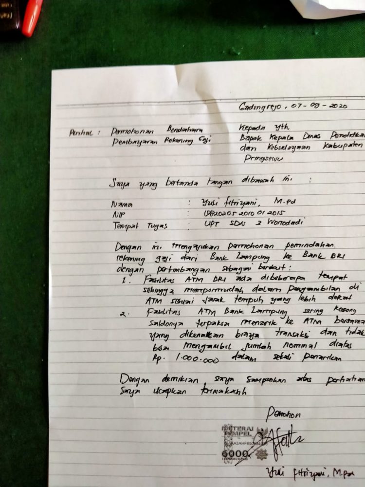 Detail Surat Pernyataan Tulis Tangan Nomer 8