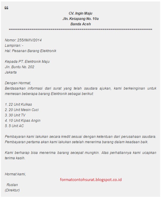 Detail Surat Pesanan Barang Doc Nomer 22