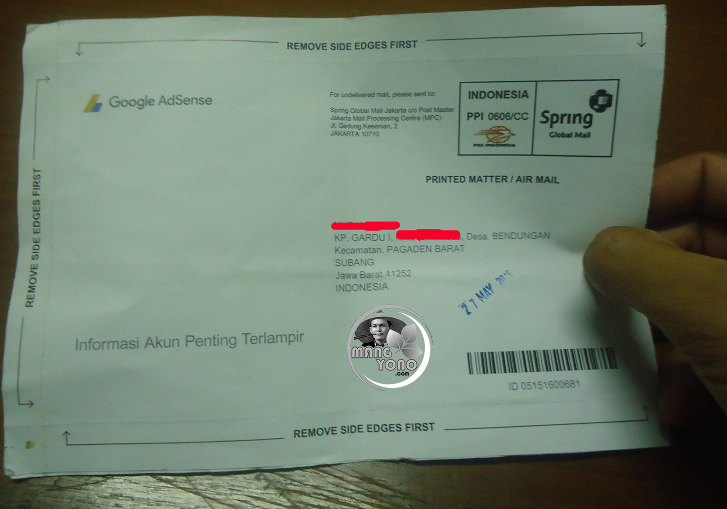 Detail Surat Pin Google Adsense Nomer 46