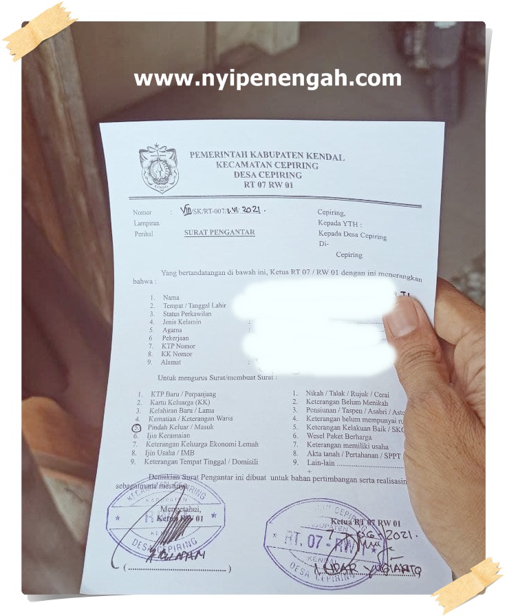 Detail Surat Pindah Penduduk Nomer 22