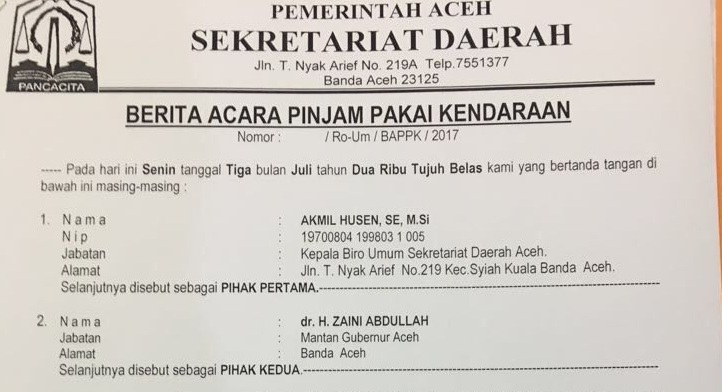 Detail Surat Pinjam Pakai Nomer 21