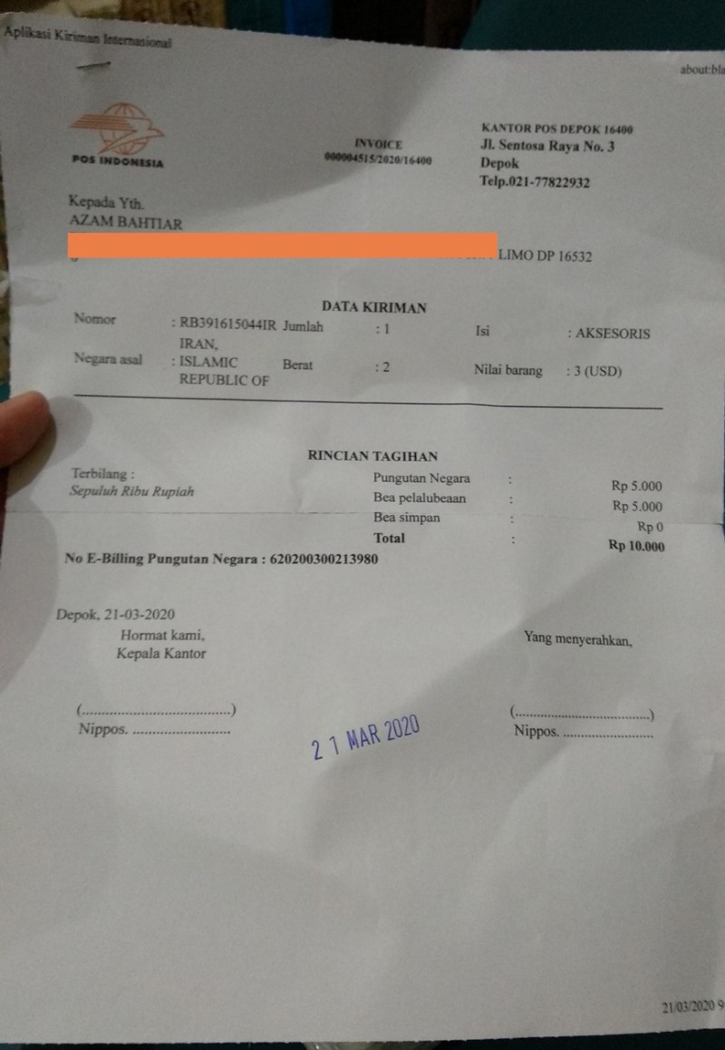 Detail Surat Pos Biasa Nomer 11