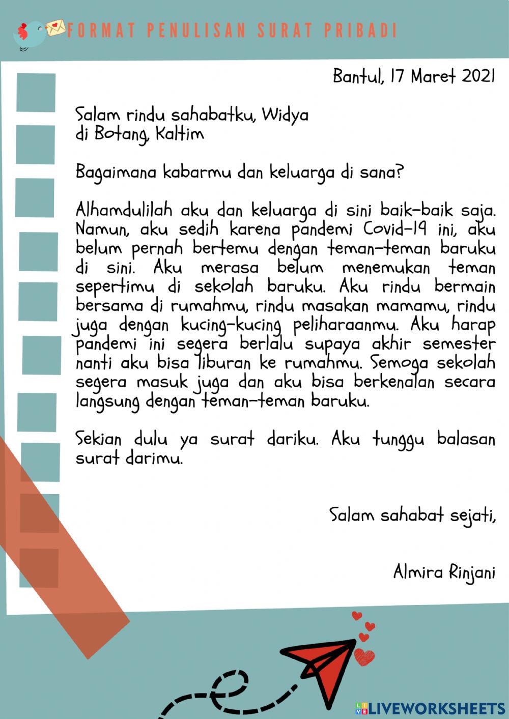 Detail Surat Pribadi Sahabat Nomer 32