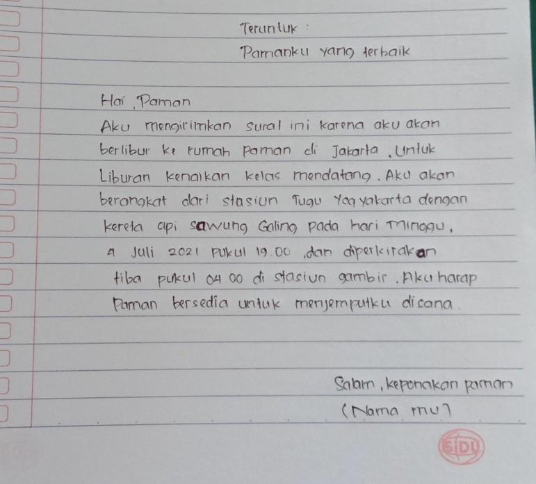 Detail Surat Pribadi Tentang Liburan Nomer 9