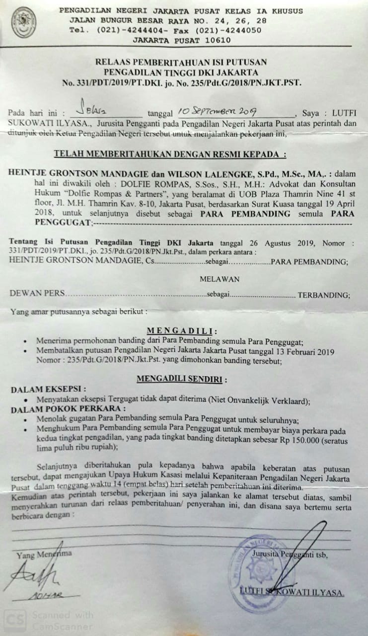 Detail Surat Putusan Pengadilan Nomer 38