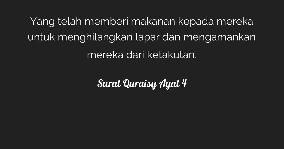 Detail Surat Quraisy Ayat 4 Nomer 30