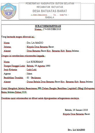 Detail Surat Rekomendasi Dari Desa Nomer 11