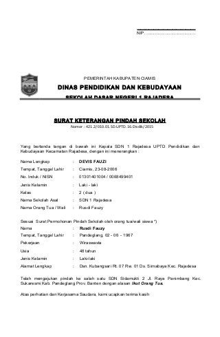 Detail Surat Rekomendasi Dinas Pendidikan Nomer 31