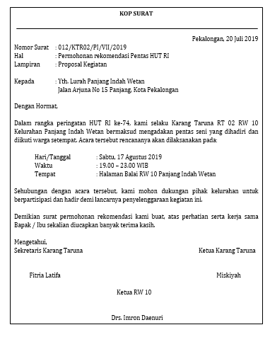 Surat Rekomendasi Dosen