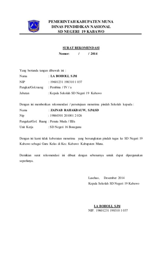 Detail Surat Rekomendasi Kuliah Nomer 2