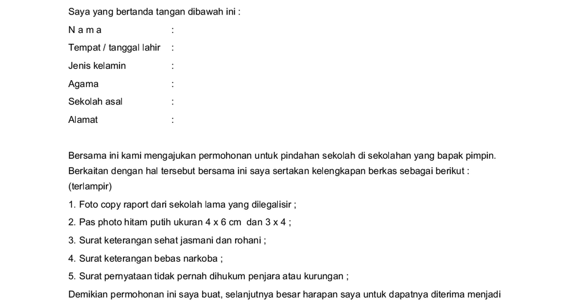 Detail Surat Rekomendasi Pindah Sekolah Nomer 33