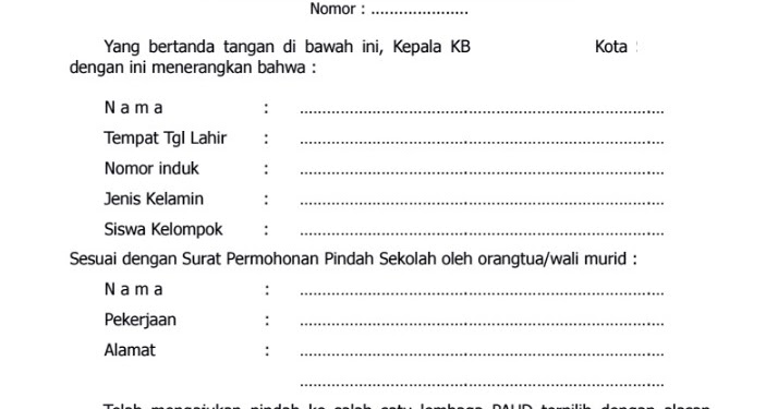 Detail Surat Rekomendasi Pindah Sekolah Nomer 48