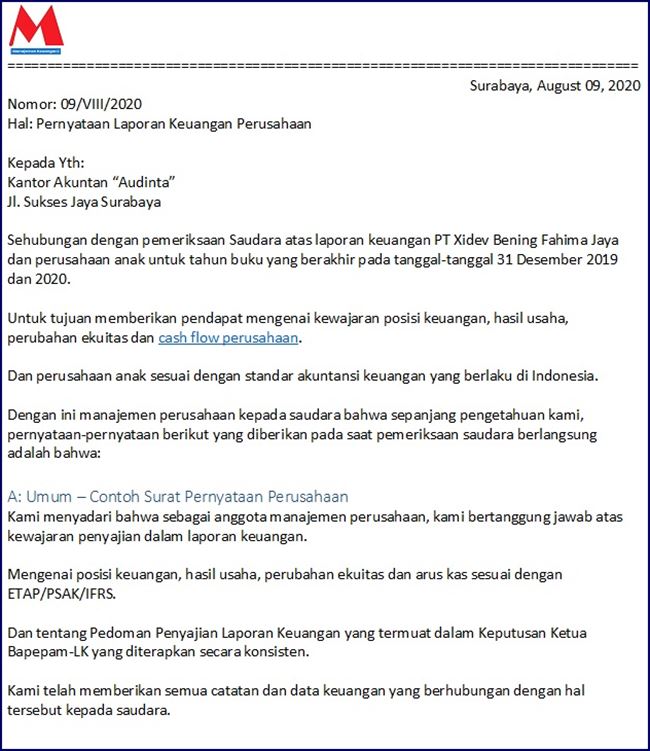 Detail Surat Representasi Manajemen Nomer 29