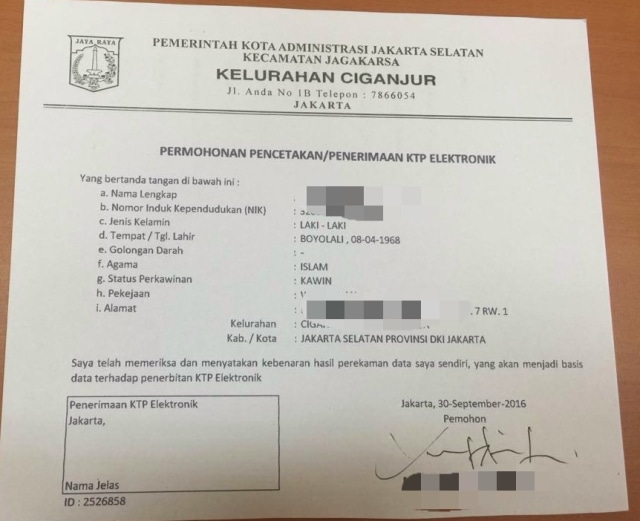 Detail Surat Resi Ktp Nomer 41