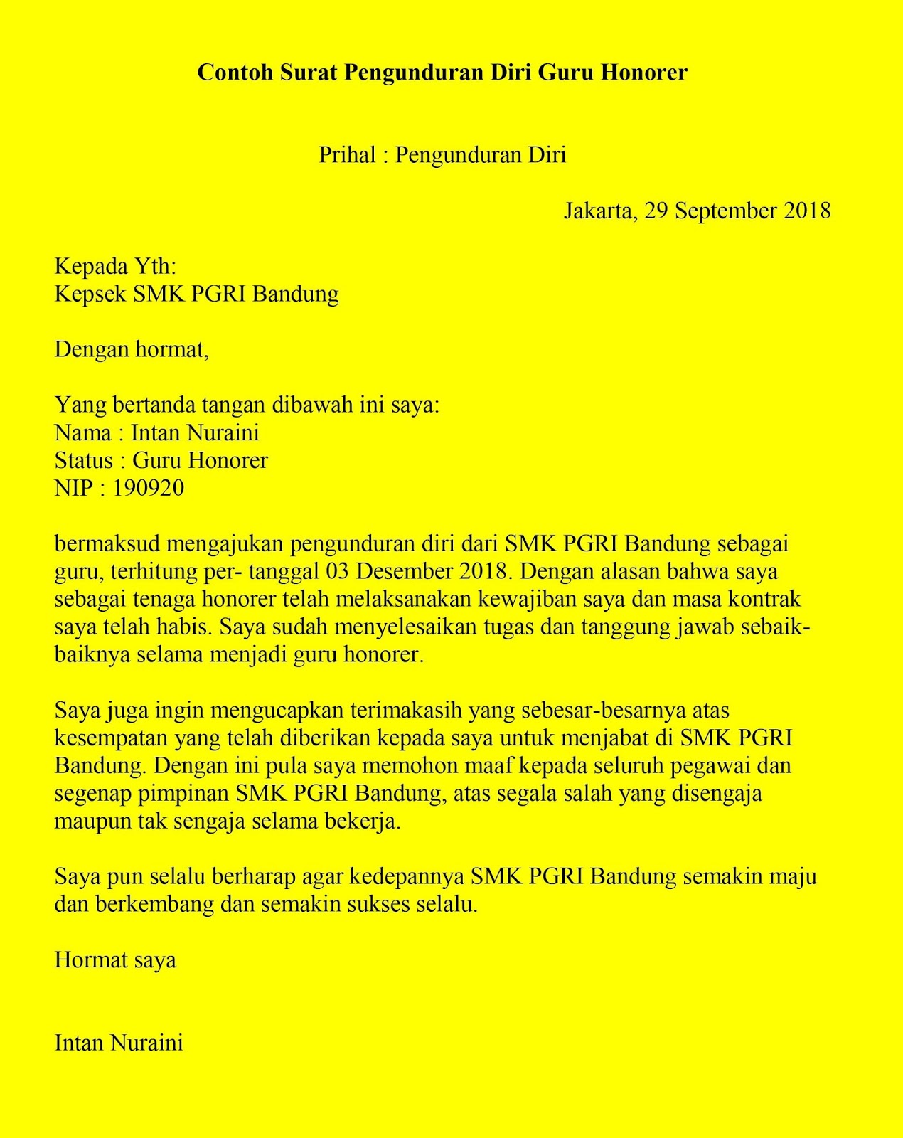 Detail Surat Resign Guru Nomer 28