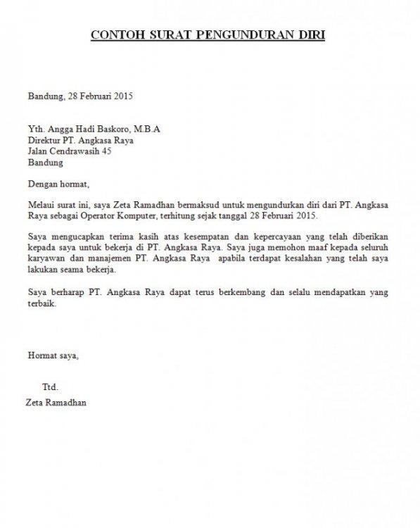 Detail Surat Resign Guru Nomer 52
