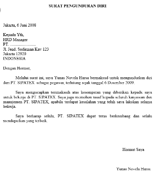 Detail Surat Resign Karyawan Nomer 16